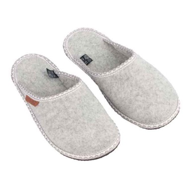 Logotrade corporate gift image of: Natural felt and rubber slippers, dark gray