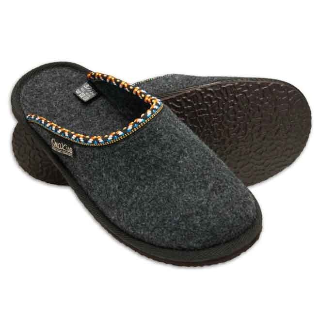 Logotrade promotional product image of: Natural felt and rubber slippers, dark gray