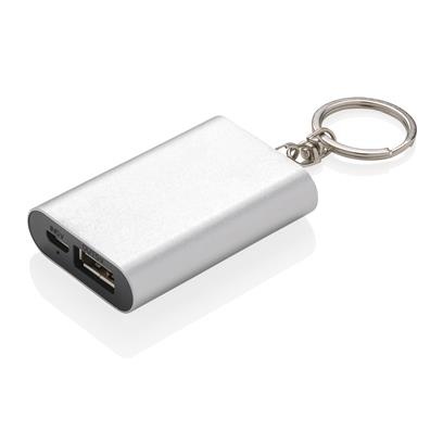 Logotrade promotional products photo of: 1.000 mAh keychain powerbank, silver