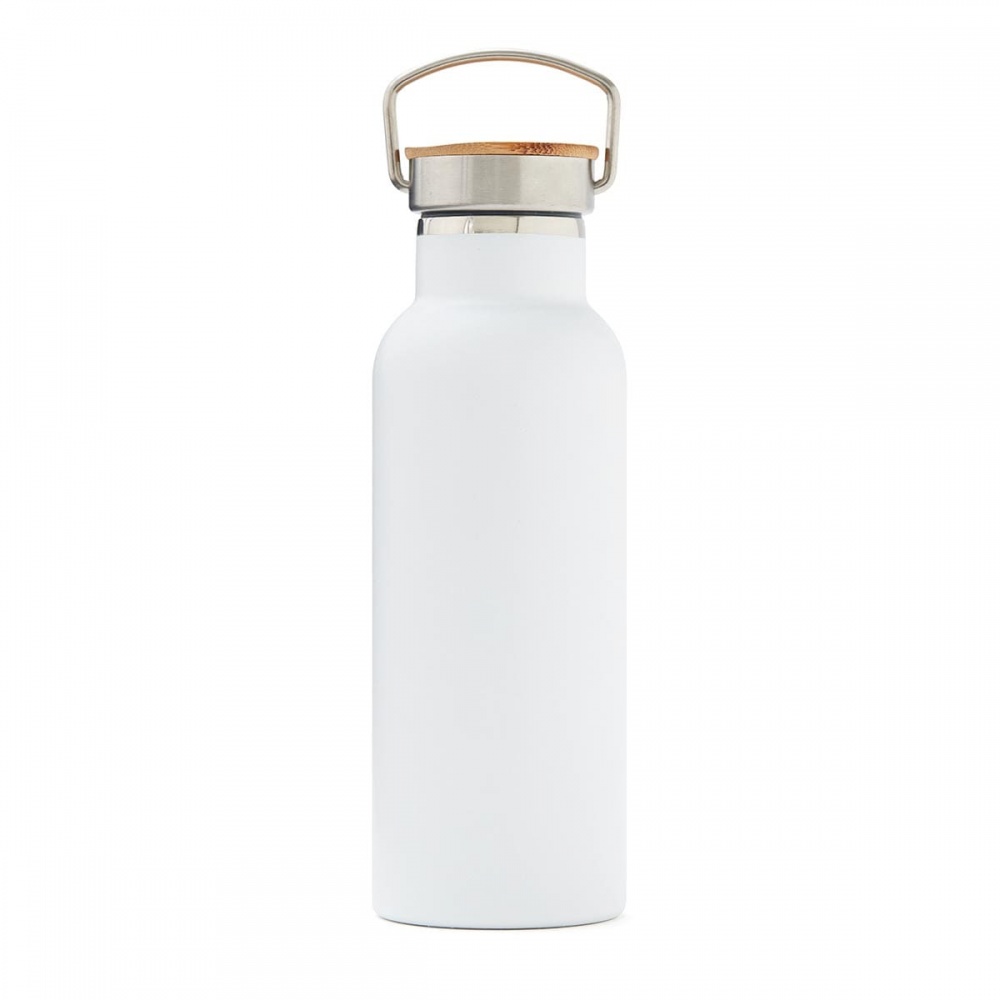 Logo trade promotional giveaways image of: Miles insulated bottle, white