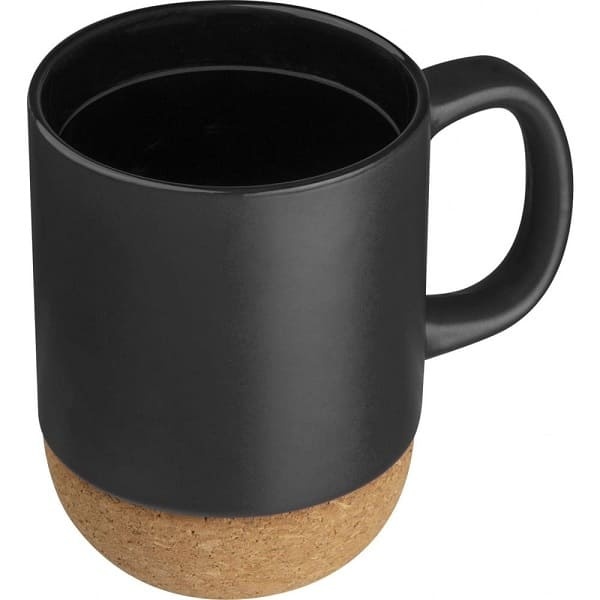 Logo trade promotional products image of: Ceramic Mug 350 ml with Cork Ground, black
