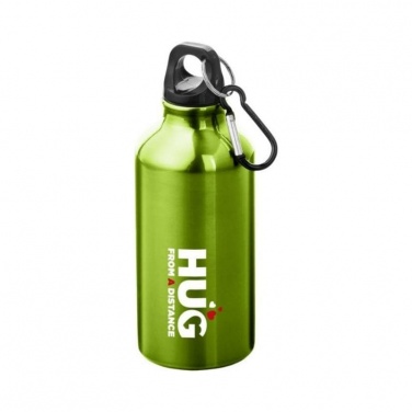 Logo trade promotional products image of: Oregon drinking bottle with carabiner, green