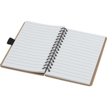 Logotrade promotional gift picture of: Cobble A6 wire-o recycled cardboard notebook, beige
