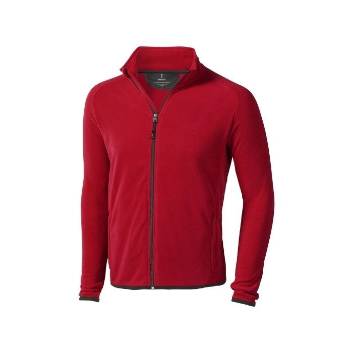 Logo trade promotional giveaways image of: Brossard micro fleece full zip jacket, red