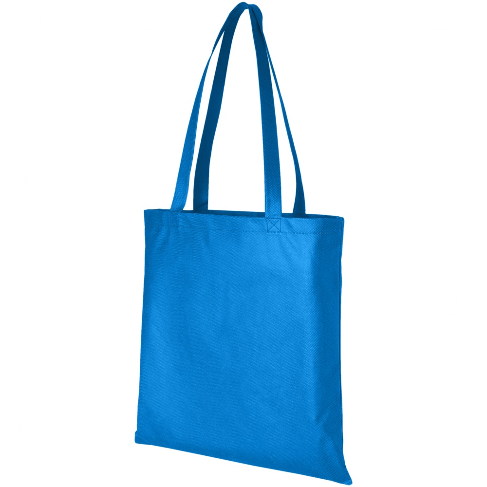 Logo trade promotional giveaway photo of: Large Zeus non woven convention tote, blue