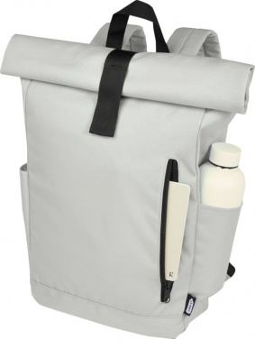 Logo trade promotional merchandise photo of: Cool Byron 15.6" roll-top backpack 18L, light grey