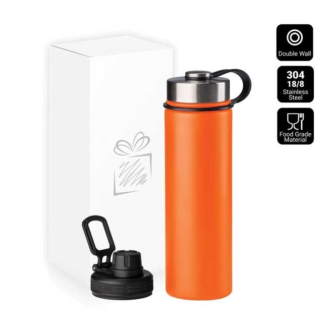 Logotrade promotional merchandise picture of: Nordic Thermal Mug, 650 ml, with 2 lids, orange