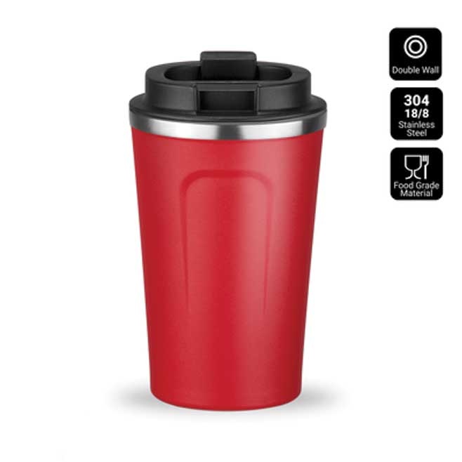Logo trade promotional items image of: Nordic coffe mug, 350 ml, red