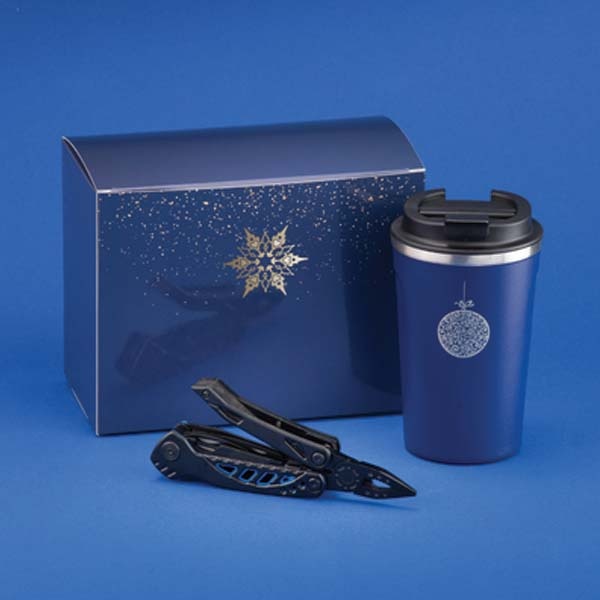 Logo trade business gifts image of: Gift set with Nordic thermos and multi-tool