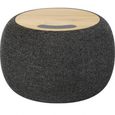 Logo trade corporate gift photo of: Ecofiber bamboo Bluetooth® speaker and wireless charging pad, grey