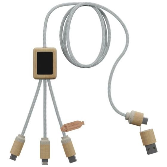 Logo trade promotional gifts picture of: SCX.design C49 5-in-1 charging cable, light brown