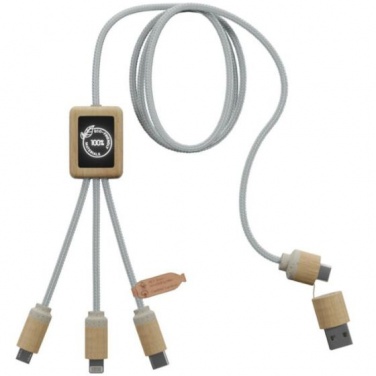 Logo trade promotional merchandise picture of: SCX.design C49 5-in-1 charging cable, light brown