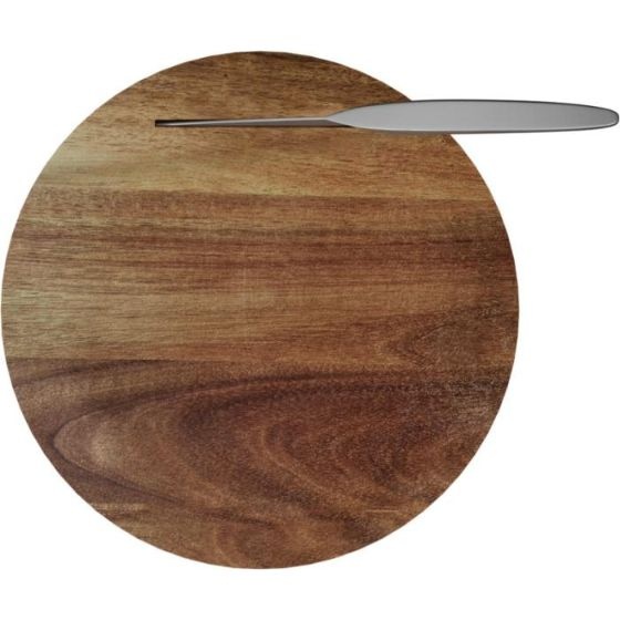 Logo trade promotional merchandise photo of: Wooden cutting board and knife set, natural