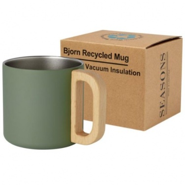 Logotrade promotional merchandise picture of: Bjorn 360 ml RCS certified recycled stainless steel mug, green