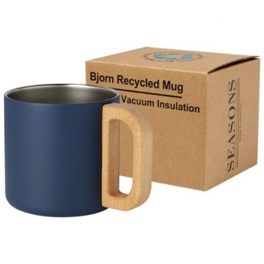 Logo trade promotional products picture of: Bjorn 360 ml RCS certified recycled stainless steel mug, blue