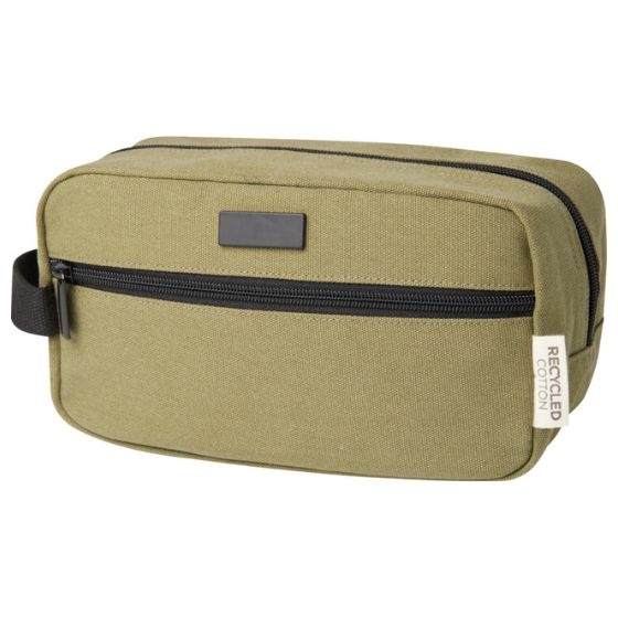 Logotrade promotional giveaway picture of: Joey GRS recycled canvas travel accessory pouch bag 3,5 l, olive