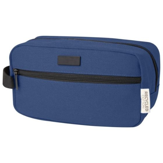 Logotrade promotional gift image of: Joey GRS recycled canvas travel accessory pouch bag 3,5 l, blue