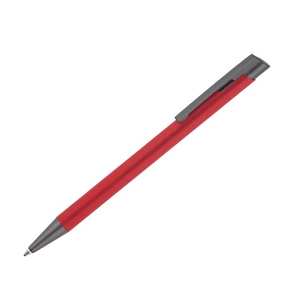 Logo trade promotional giveaways image of: Soft touch ballpen Optima, red
