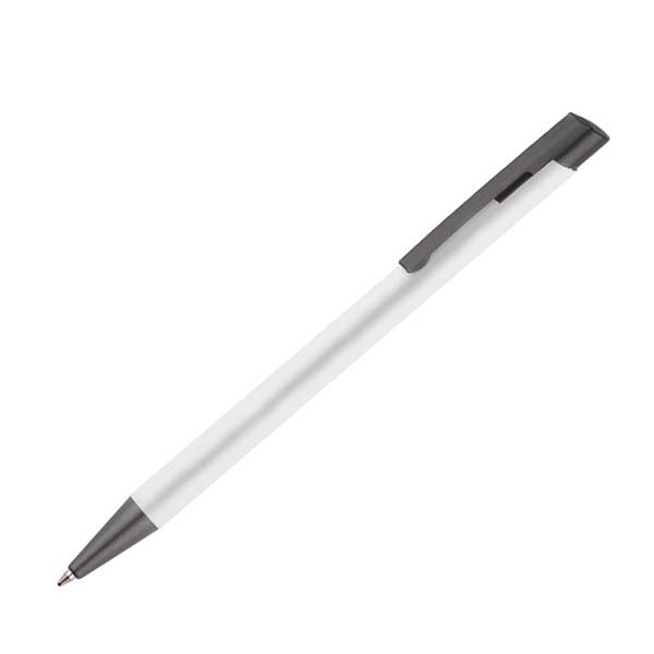 Logo trade advertising products picture of: Soft touch ballpen Optima, white