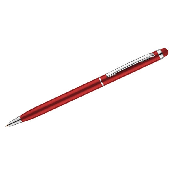 Logo trade advertising products image of: Touch pen Tin, red