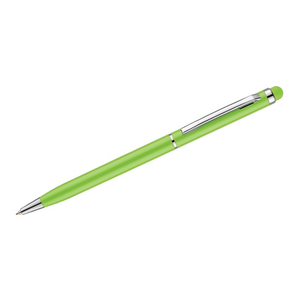 Logotrade promotional giveaway image of: Touch pen Tin, light green