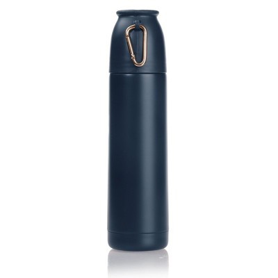 Logo trade promotional gifts image of: Thermos 500 ml Air Gifts with carabiner, navy blue