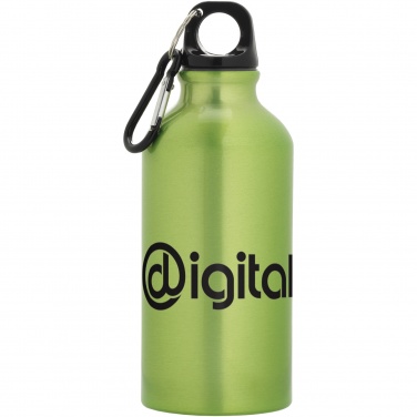 Logo trade promotional merchandise image of: Oregon 400 ml aluminium water bottle with carabiner