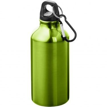 Logo trade promotional gifts image of: Oregon 400 ml aluminium water bottle with carabiner