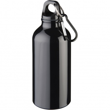 Logo trade promotional giveaway photo of: Oregon 400 ml aluminium water bottle with carabiner