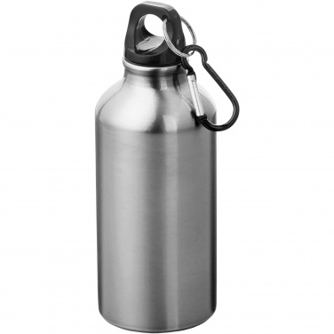 Logo trade promotional items picture of: Oregon 400 ml aluminium water bottle with carabiner