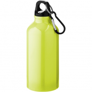 Logo trade promotional giveaways image of: Oregon 400 ml aluminium water bottle with carabiner