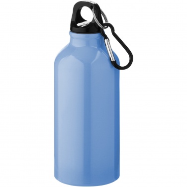 Logo trade promotional products image of: Oregon 400 ml aluminium water bottle with carabiner