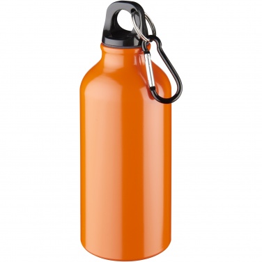 Logo trade promotional merchandise picture of: Oregon 400 ml aluminium water bottle with carabiner