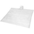 Ziva disposable rain poncho with storage pouch, White