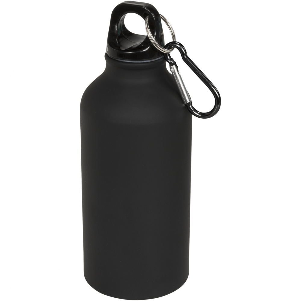 Logo trade business gifts image of: Oregon 400 ml matte water bottle with carabiner