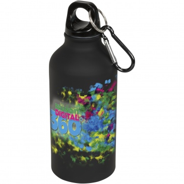 Logo trade promotional gifts picture of: Oregon 400 ml matte water bottle with carabiner