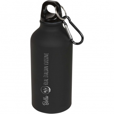 Logotrade promotional gift picture of: Oregon 400 ml matte water bottle with carabiner