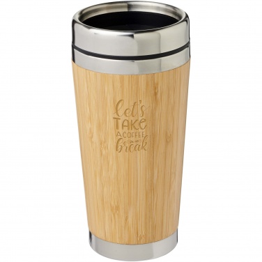 Logotrade business gift image of: Bambus 450 ml tumbler with bamboo outer