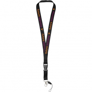 Logo trade promotional merchandise picture of: Sagan phone holder lanyard with detachable buckle