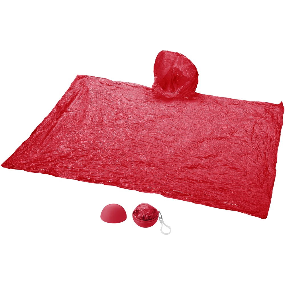 Logo trade promotional gift photo of: Xina rain poncho in storage ball with keychain