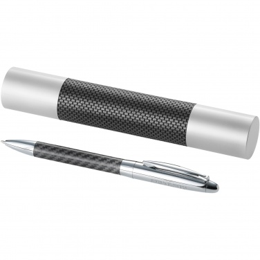 Logo trade corporate gift photo of: Winona ballpoint pen with carbon fibre details