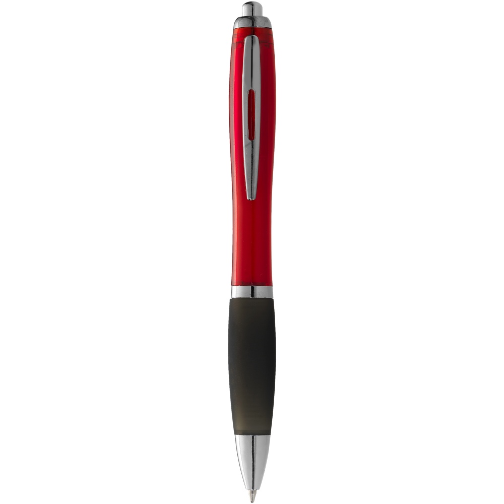 Logo trade promotional products image of: Nash ballpoint pen coloured barrel and black grip