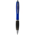 Nash ballpoint pen coloured barrel and black grip, Blue / Solid black