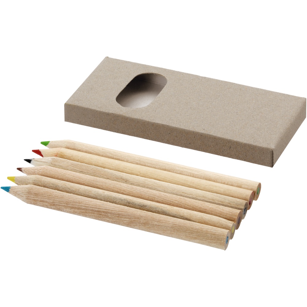 Logo trade business gifts image of: Ayola 6-piece coloured pencil set