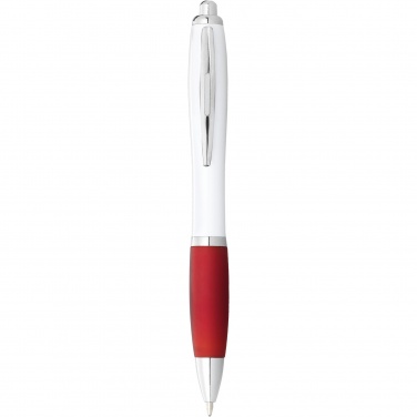 Logo trade promotional items picture of: Nash ballpoint pen with white barrel and coloured grip