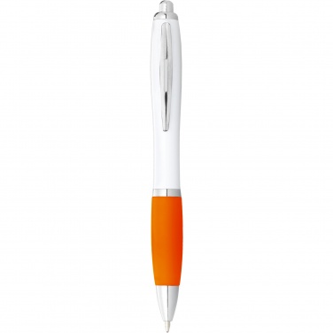 Logotrade promotional product image of: Nash ballpoint pen with white barrel and coloured grip