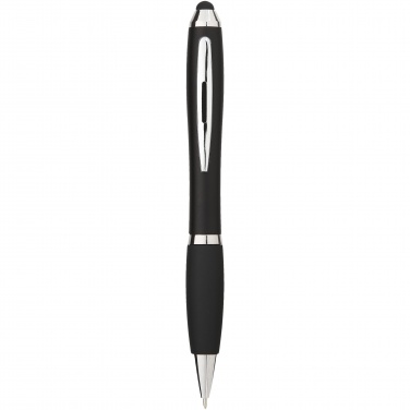 Logotrade promotional product picture of: Nash coloured stylus ballpoint pen with black grip