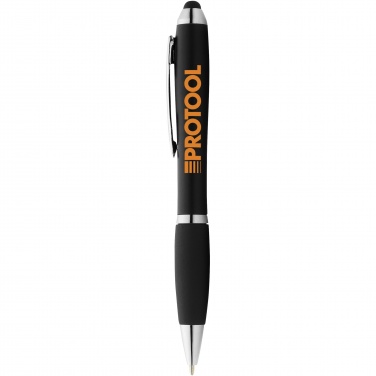 Logotrade advertising product image of: Nash coloured stylus ballpoint pen with black grip