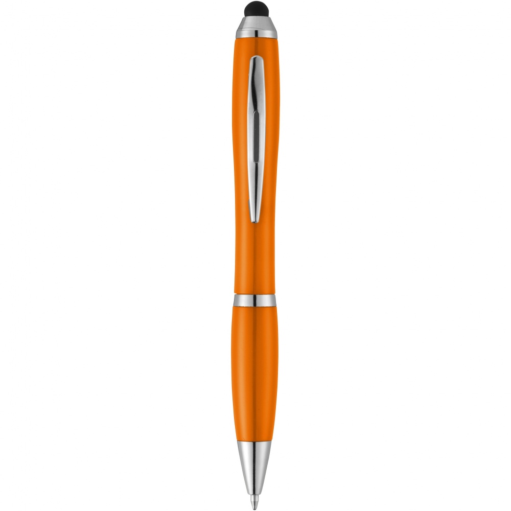 Logo trade promotional merchandise image of: Nash stylus ballpoint pen with coloured grip