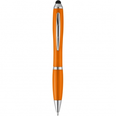 Logo trade promotional item photo of: Nash stylus ballpoint pen with coloured grip